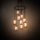 Meyda Lighting Cartier 35" 9-Light Cafe Noir Cascading Chandelier With Silver Mica Shade Glass