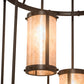 Meyda Lighting Cartier 35" 9-Light Cafe Noir Cascading Chandelier With Silver Mica Shade Glass