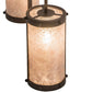 Meyda Lighting Cartier 35" 9-Light Cafe Noir Cascading Chandelier With Silver Mica Shade Glass