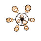 Meyda Lighting Cartier 35" 9-Light Mahogany Bronze Cascading Chandelier With Beige Sahara Taupe Idalight Shade Glass