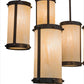 Meyda Lighting Cartier 35" 9-Light Mahogany Bronze Cascading Chandelier With Beige Sahara Taupe Idalight Shade Glass