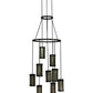Meyda Lighting Cartier 35" 9-Light Mahogany Bronze Chandelier With Silver Mica Shade Glass
