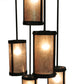 Meyda Lighting Cartier 35" 9-Light Mahogany Bronze Chandelier With Silver Mica Shade Glass