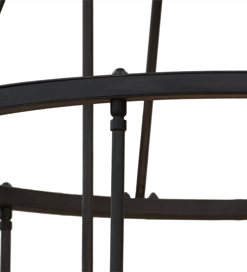 Meyda Lighting Cartier 35" 9-Light Mahogany Bronze Chandelier With Silver Mica Shade Glass