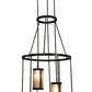 Meyda Lighting Cartier 35" 9-Light Mahogany Bronze Chandelier With Silver Mica Shade Glass