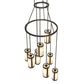 Meyda Lighting Cartier 35" 9-Light Oil Rubbed Bronze Cascading Chandelier With Creme Carrara Idalight Shade