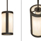 Meyda Lighting Cartier 35" 9-Light Oil Rubbed Bronze Cascading Chandelier With Creme Carrara Idalight Shade