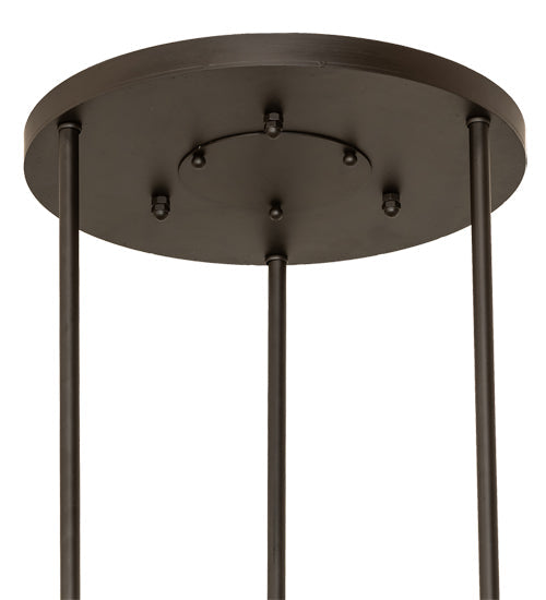 Meyda Lighting Cartier 35" 9-Light Oil Rubbed Bronze Cascading Chandelier With Creme Carrara Idalight Shade