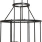 Meyda Lighting Cartier 35" 9-Light Solar Black Cascading Chandelier With Clear Seeded Shade Glass
