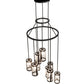 Meyda Lighting Cartier 35" 9-Light Solar Black Cascading Chandelier With Clear Seeded Shade Glass