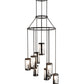 Meyda Lighting Cartier 35" 9-Light Solar Black Cascading Chandelier With Clear Seeded Shade Glass