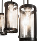 Meyda Lighting Cartier 35" 9-Light Solar Black Cascading Chandelier With Clear Seeded Shade Glass