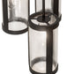 Meyda Lighting Cartier 35" 9-Light Solar Black Cascading Chandelier With Clear Seeded Shade Glass