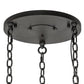 Meyda Lighting Cartier 35" 9-Light Wrought Iron Cascading Chandelier With White & Clear Shade