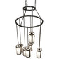 Meyda Lighting Cartier 35" 9-Light Wrought Iron Cascading Chandelier With White & Clear Shade