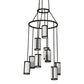 Meyda Lighting Cartier 35" 9-Light Wrought Iron Cascading Chandelier With White Laura Textrene Shade