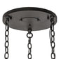 Meyda Lighting Cartier 35" 9-Light Wrought Iron Ceiling Cascading Chandelier With White Linen Over Crystal Idalight Shade