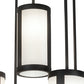 Meyda Lighting Cartier 35" 9-Light Wrought Iron Ceiling Cascading Chandelier With White Linen Over Crystal Idalight Shade