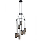 Meyda Lighting Cartier 36" 9-Light Costello Black Chandelier With Silver Mica Shade Glass