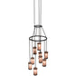 Meyda Lighting Cartier 36" 9-Light Costello Black Chandelier With Silver Mica Shade Glass