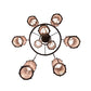 Meyda Lighting Cartier 36" 9-Light Costello Black Chandelier With Silver Mica Shade Glass
