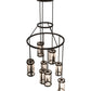 Meyda Lighting Cartier 36" 9-Light Timeless Bronze Cascading Chandelier With Clear Seeded Shade Glass