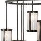 Meyda Lighting Cartier 36" 9-Light Timeless Bronze Cascading Chandelier With Clear Seeded Shade Glass