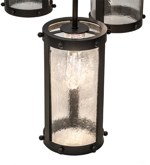 Meyda Lighting Cartier 36" 9-Light Timeless Bronze Cascading Chandelier With Clear Seeded Shade Glass