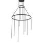 Meyda Lighting Cartier 48" 9-Light Black Wicker Cascading Chandelier With Silver Mica Shade Glass