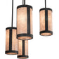 Meyda Lighting Cartier 48" 9-Light Black Wicker Cascading Chandelier With Silver Mica Shade Glass