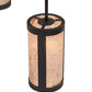 Meyda Lighting Cartier 48" 9-Light Black Wicker Cascading Chandelier With Silver Mica Shade Glass