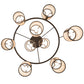 Meyda Lighting Cartier 48" 9-Light Oil Rubbed Bronze Cascading Chandelier With Beige Fleshtone Idalight Shade