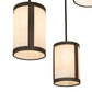 Meyda Lighting Cartier 48" 9-Light Oil Rubbed Bronze Cascading Chandelier With Beige Fleshtone Idalight Shade