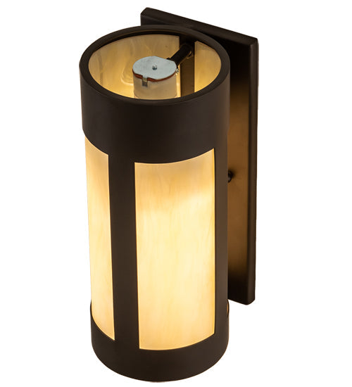 Meyda Lighting Cartier 5" Oil Rubbed Bronze Wall Sconce With Creme Carrara Idalight Shade