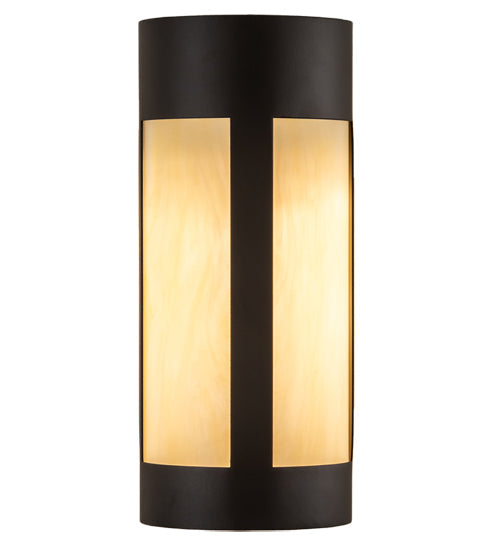 Meyda Lighting Cartier 5" Oil Rubbed Bronze Wall Sconce With Creme Carrara Idalight Shade