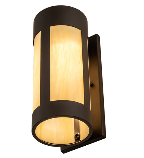 Meyda Lighting Cartier 5" Oil Rubbed Bronze Wall Sconce With Creme Carrara Idalight Shade