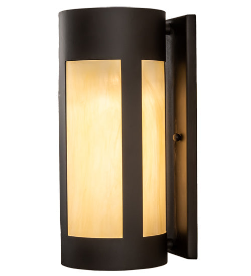 Meyda Lighting Cartier 5" Oil Rubbed Bronze Wall Sconce With Creme Carrara Idalight Shade