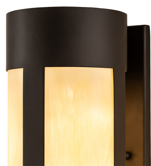 Meyda Lighting Cartier 5" Oil Rubbed Bronze Wall Sconce With Creme Carrara Idalight Shade
