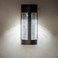 Meyda Lighting Cartier 5" Solar Black Wall Sconce With Clear Seeded Shade Glass