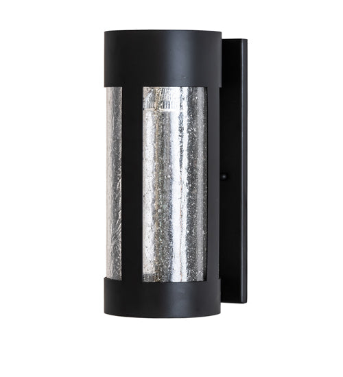 Meyda Lighting Cartier 5" Solar Black Wall Sconce With Clear Seeded Shade Glass