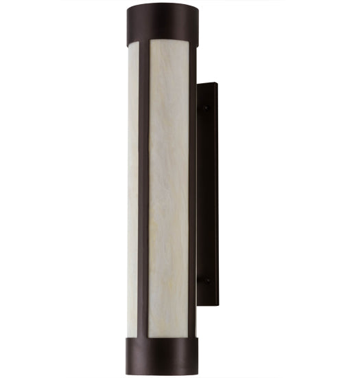 Meyda Lighting Cartier 6" Mahogany Bronze Wall Sconce With Beige Sahara Taupe Idalight Shade Glass