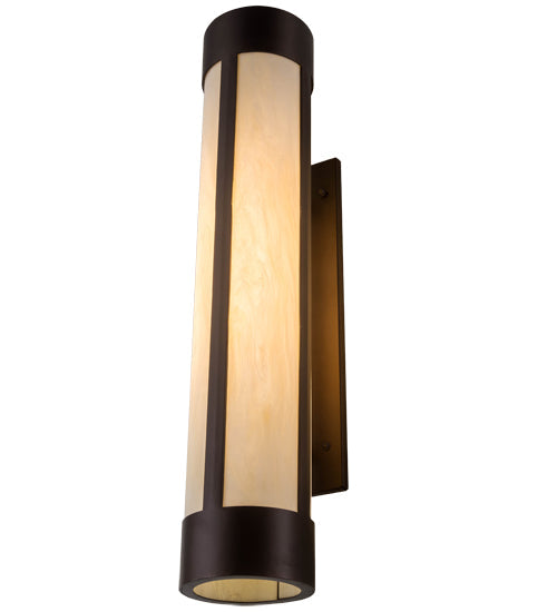 Meyda Lighting Cartier 6" Mahogany Bronze Wall Sconce With Beige Sahara Taupe Idalight Shade Glass