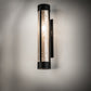 Meyda Lighting Cartier 6" Solar Black Wall Sconce With Silver Mica Shade Glass