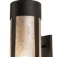 Meyda Lighting Cartier 6" Solar Black Wall Sconce With Silver Mica Shade Glass