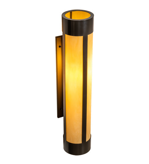 Meyda Lighting Cartier 6" Timeless Bronze Wall Sconce With Beige Tawnyrock Idalight Shade