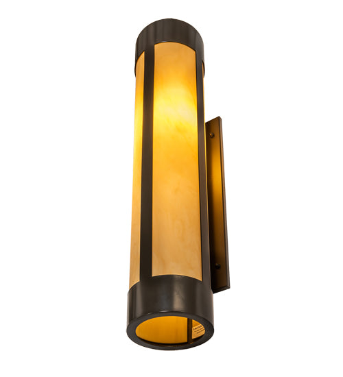 Meyda Lighting Cartier 6" Timeless Bronze Wall Sconce With Beige Tawnyrock Idalight Shade