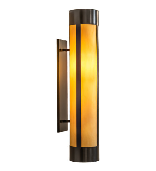 Meyda Lighting Cartier 6" Timeless Bronze Wall Sconce With Beige Tawnyrock Idalight Shade