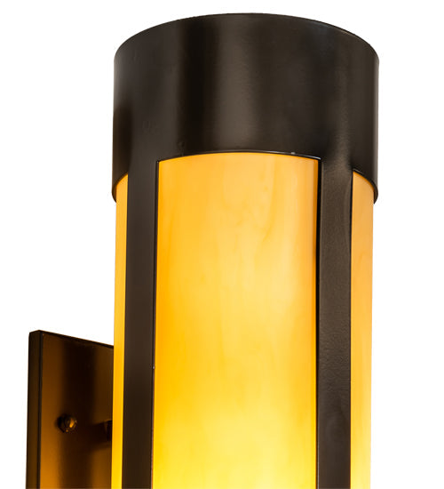 Meyda Lighting Cartier 6" Timeless Bronze Wall Sconce With Beige Tawnyrock Idalight Shade
