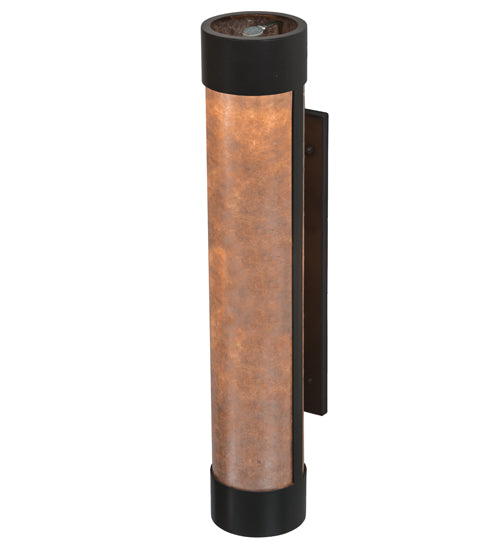 Meyda Lighting Cartier 6" Timeless Bronze Wall Sconce With Silver Mica Shade Glass