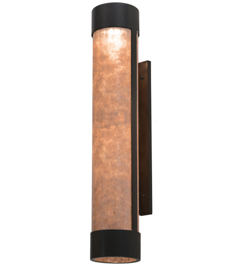 Meyda Lighting Cartier 6" Timeless Bronze Wall Sconce With Silver Mica Shade Glass